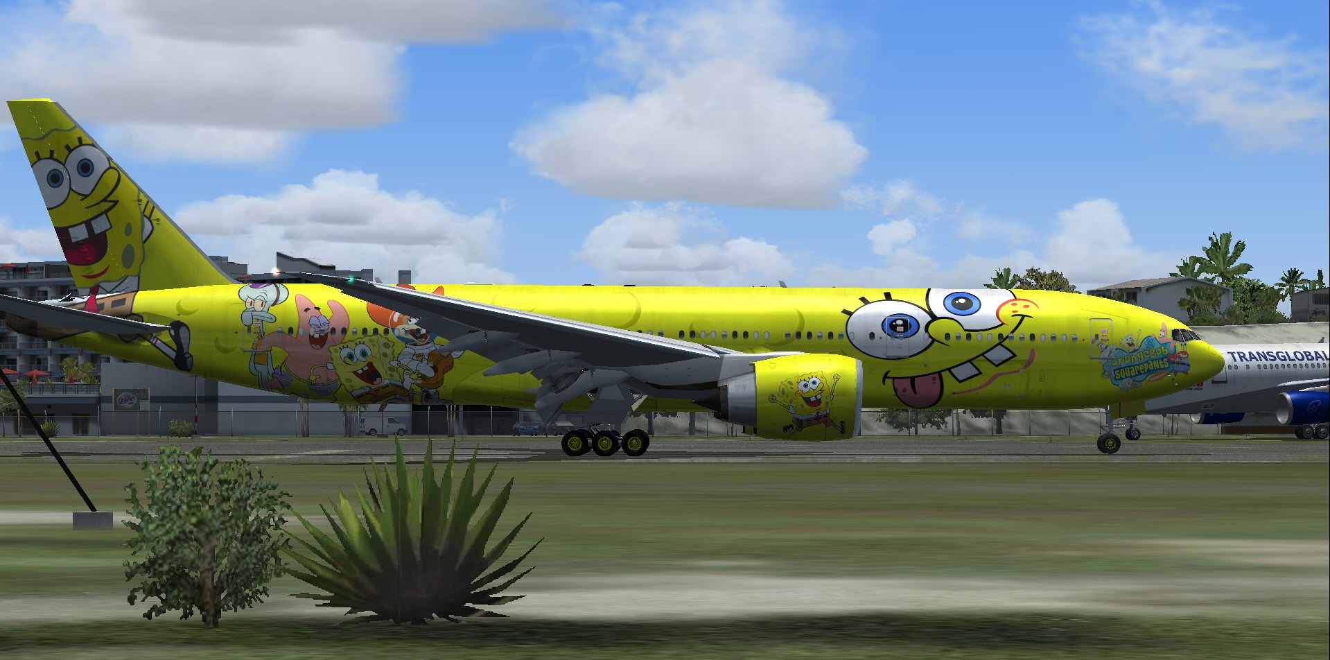 Fs2004/Fsx Spongebob B777-200 Lr — 1