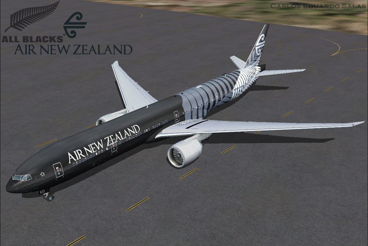 Air New Zealand Fs2004 Boeing 777-300/Er V2 Zk-Okq — 1