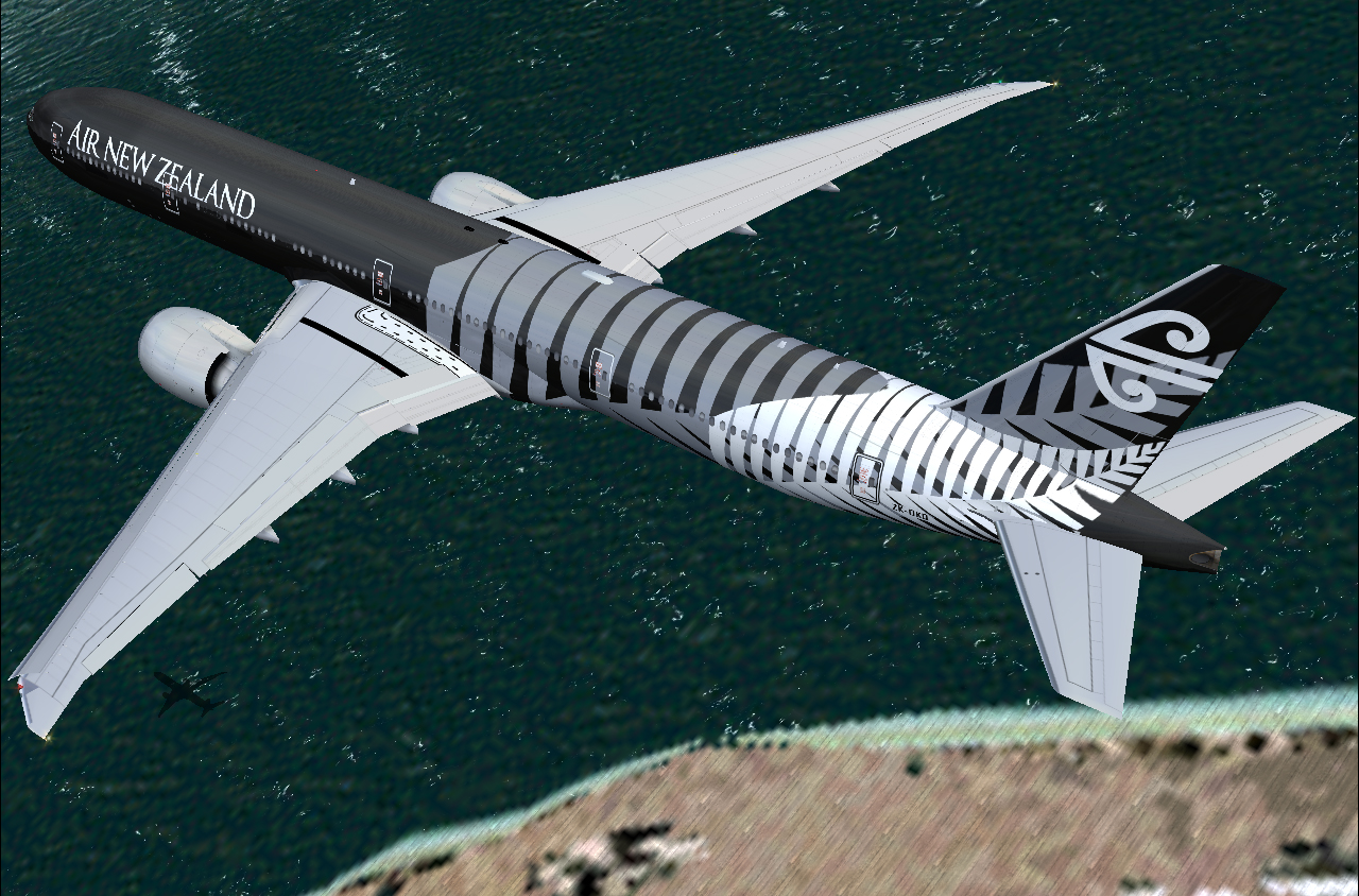 Fs2004/Fsx Boeing 777-300 Air New Zealand Zk-Okq — 1