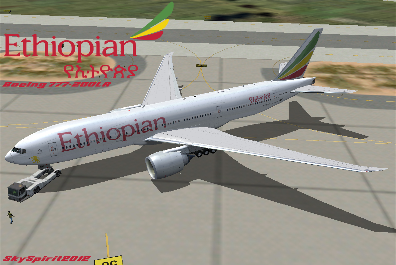 Ethiopian Airlines Boeing 777-200Lr V2 For Fs2004 — 1