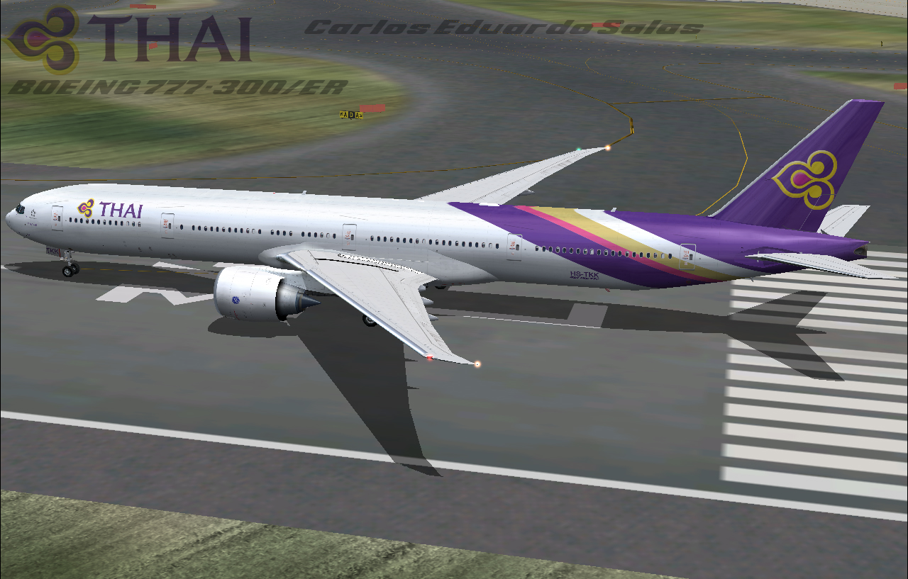 Thai Intl Boeing 777-300 V2 Fs2004/Fsx Aircraft — 1