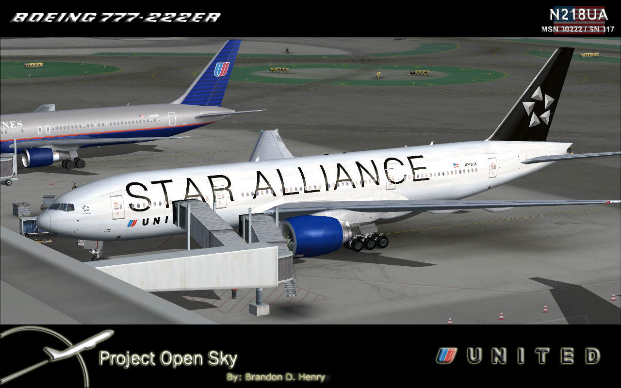 Fs2004 Fsx United Airlines N218Ua Star Alliance B777-200Er