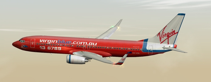 Fs2004 Fsx Boeing 737-700 Virgin Blue Standard And 50Th