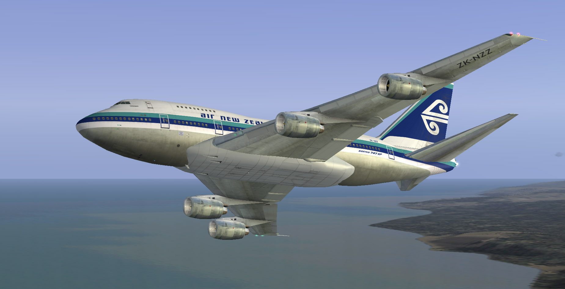Fs2004 Boeing 747Sp Air New Zealand Zk-Nzz — 1