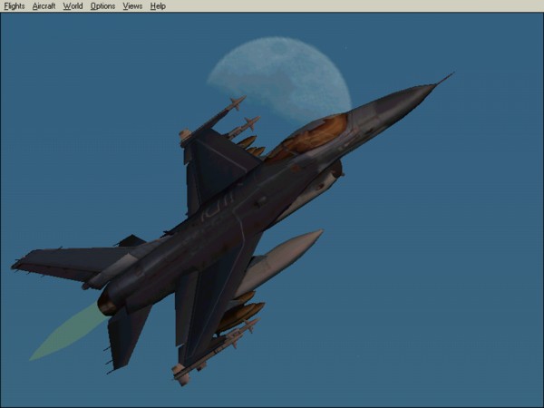 F-16 with Moon