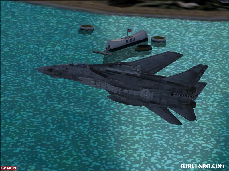 VF-143 F-14 over USS Arizona Memorial