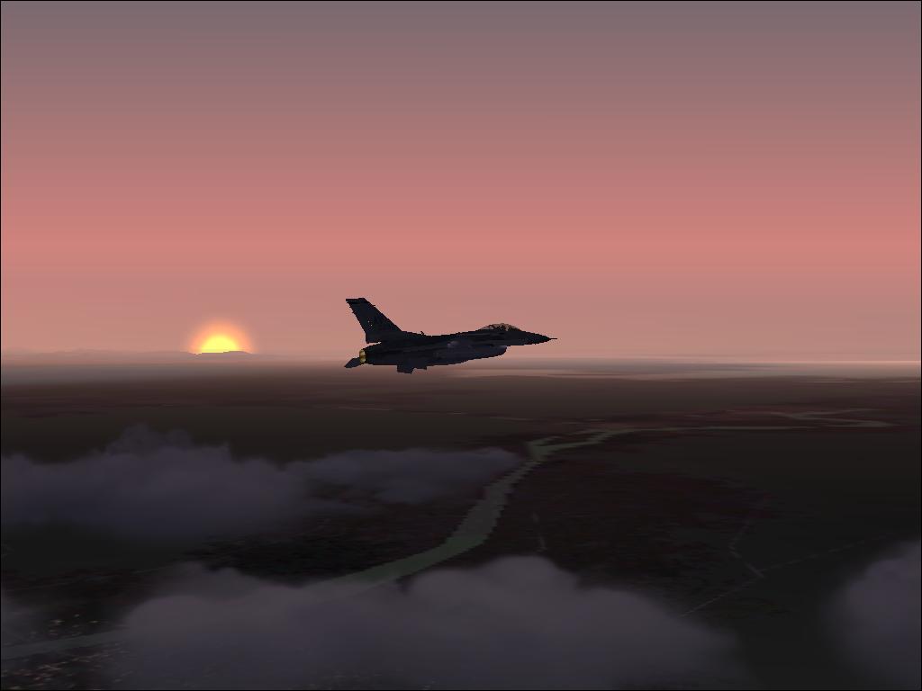 F-16 Over Sunset