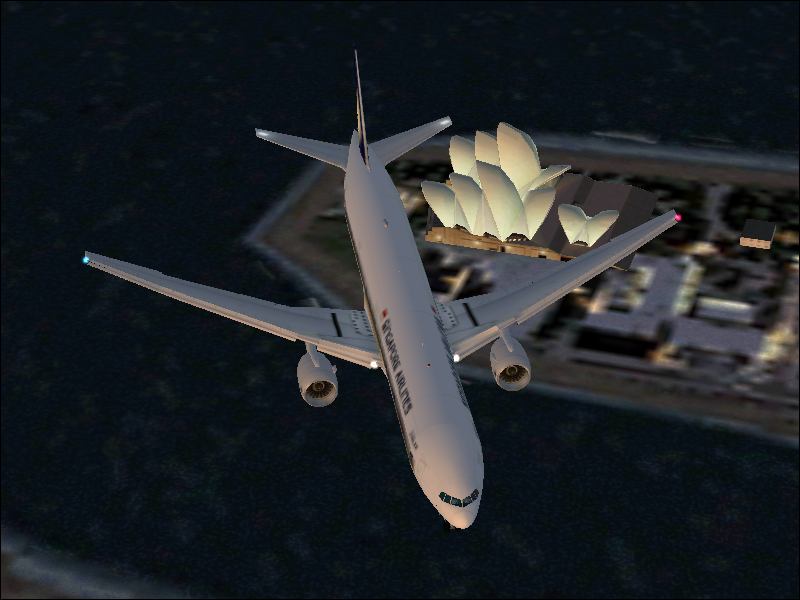 Boeing 777 over Sydney