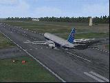 United 777-300 in CFB Trenton