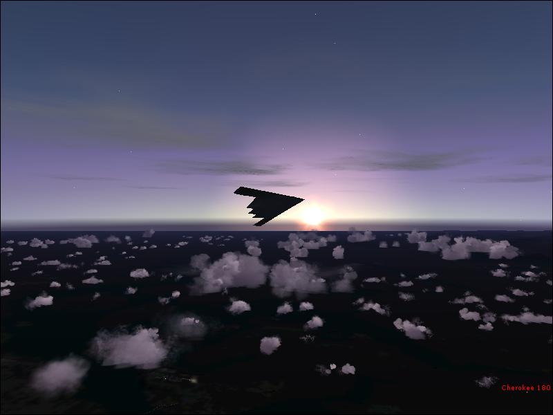 B-2 into Sunset