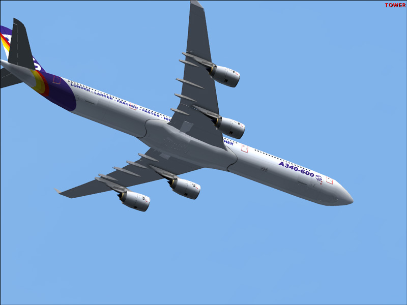 A340-600 in flight.