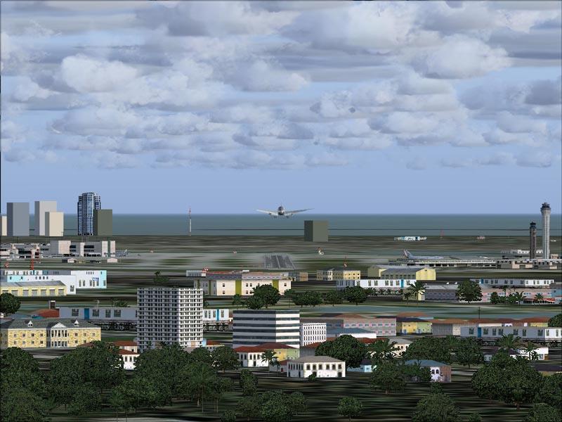 Tower view of my airplane landing