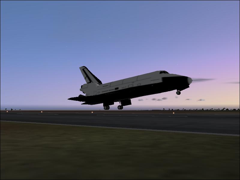 Space Shuttle Landing at dusk