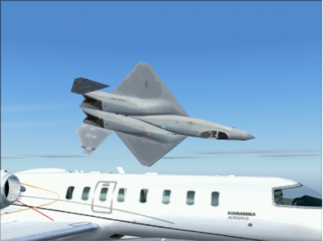 YF-23 and Learjet Split S