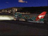 747 Qantas touchdown in Hong Kong