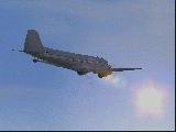 DC-3 in front of the sun