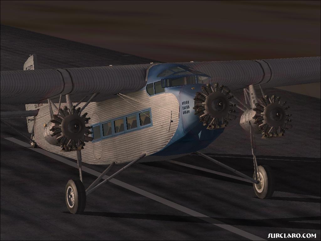 Ford Trimotor at sunset