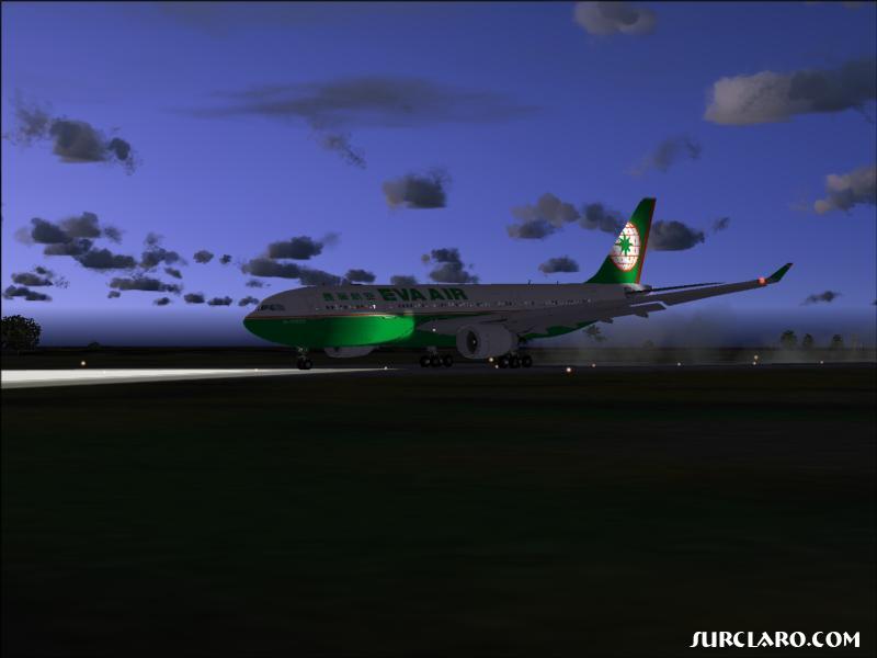 landing in an eva air a-330