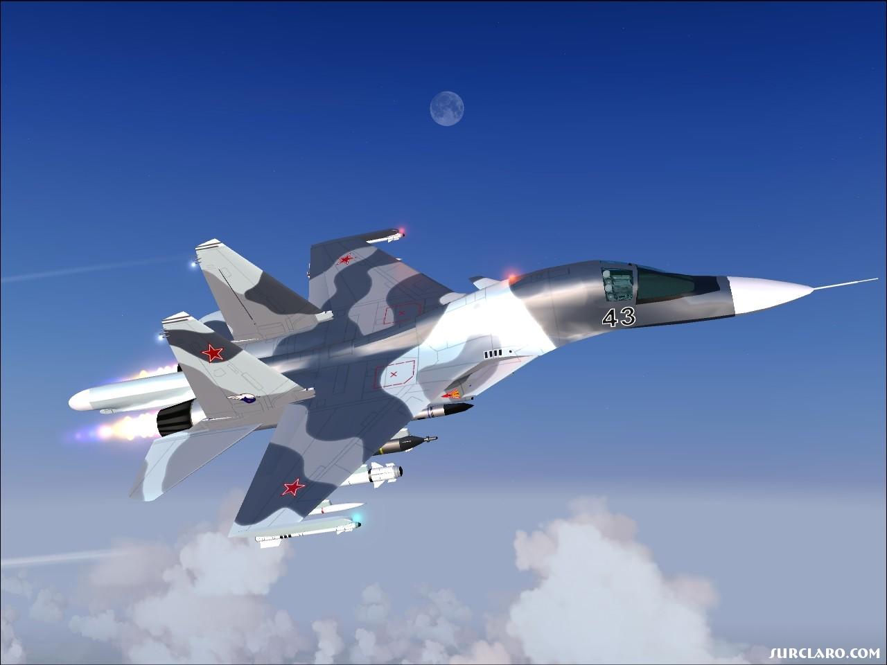 SU-34 Strike Flanker/Grey & Black