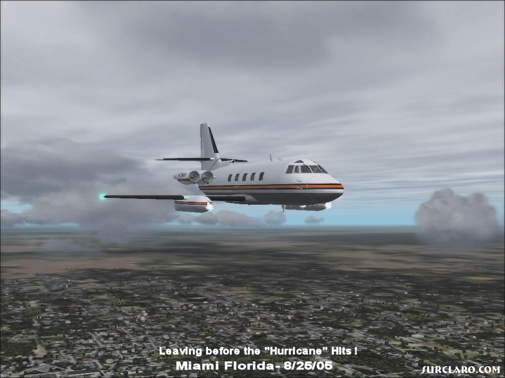 Aircraft flying over Miami