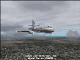 Aircraft flying over Miami
