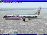 Fs2000 737-800 American With 1St Officers Panel The Aircraft Has Shiny Like Aluminum Textu — 1