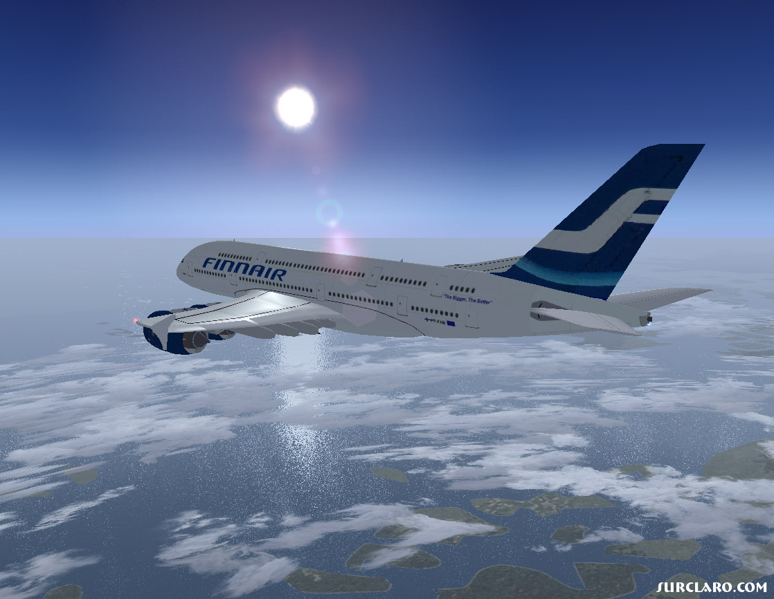 Calm flight with Finnair A380