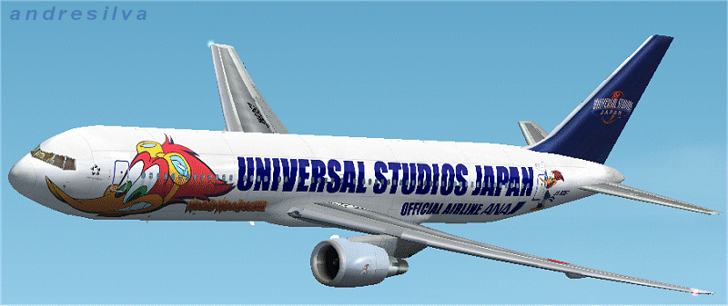 Project Opensky Boeing All Nippon Airways B767-381 Woody Woodpecker Special Scheme For Fs2