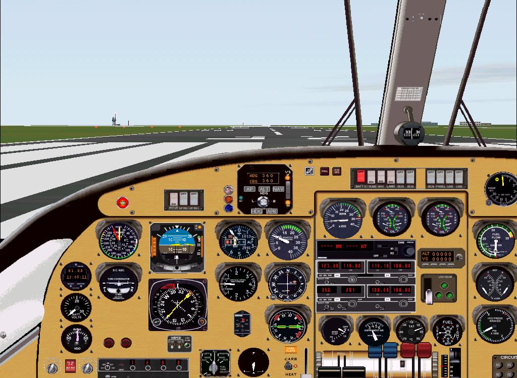 Fs2002 Panel - Commander 500S "Shrike" In Wood Trim — 1