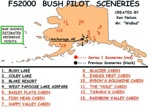 Fs2002 Scenery: Remote Cabins-Series 1/Bush Pilot Sceneries — 1