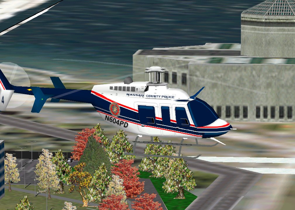 Flightsim Fs2004/Fs98/Fs2002 Nassau County Police Bell 407 Helicopter — 1
