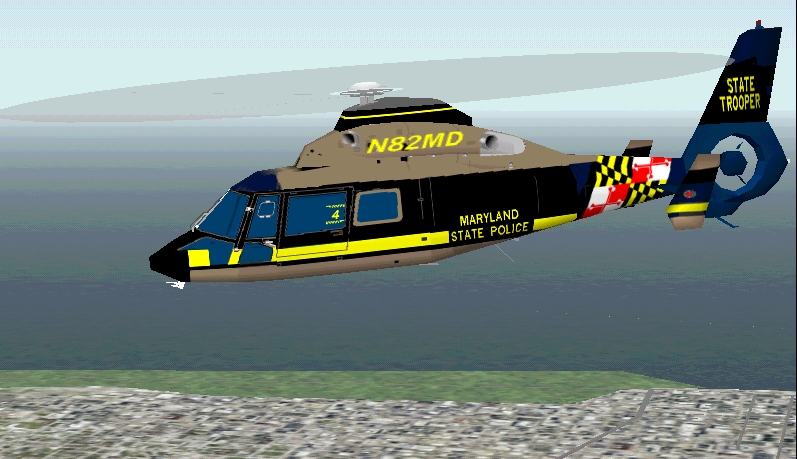 Flightsim Fs2004/Fs98 Helicopter Maryland State Police Sa365N Dauphin/Hh-65A Dolphin V3 — 1