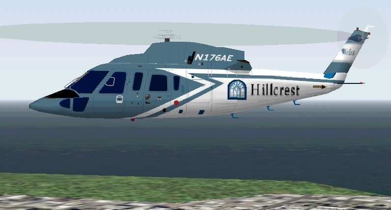 Flightsim Fs2004/Fs98/Fs2002 Hillcrest Airevac Sikorski S76C Helicopter