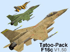 Fs2002/Cfs/Cfs2 Military F-16C Tatoo-Pack V1.50