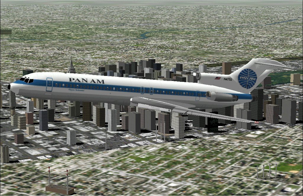 Fs2000/Fs2002 Pan Am Boeing 727-235 In The Older Blue Stripe Livery — 1