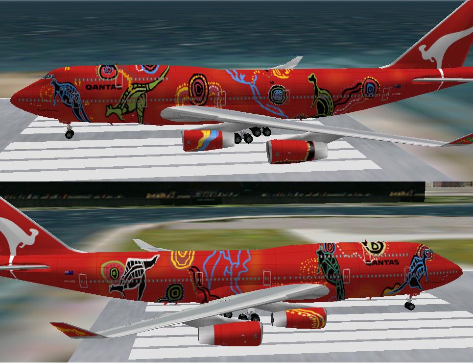 Fs2002 Qantas Boeing 747-400
