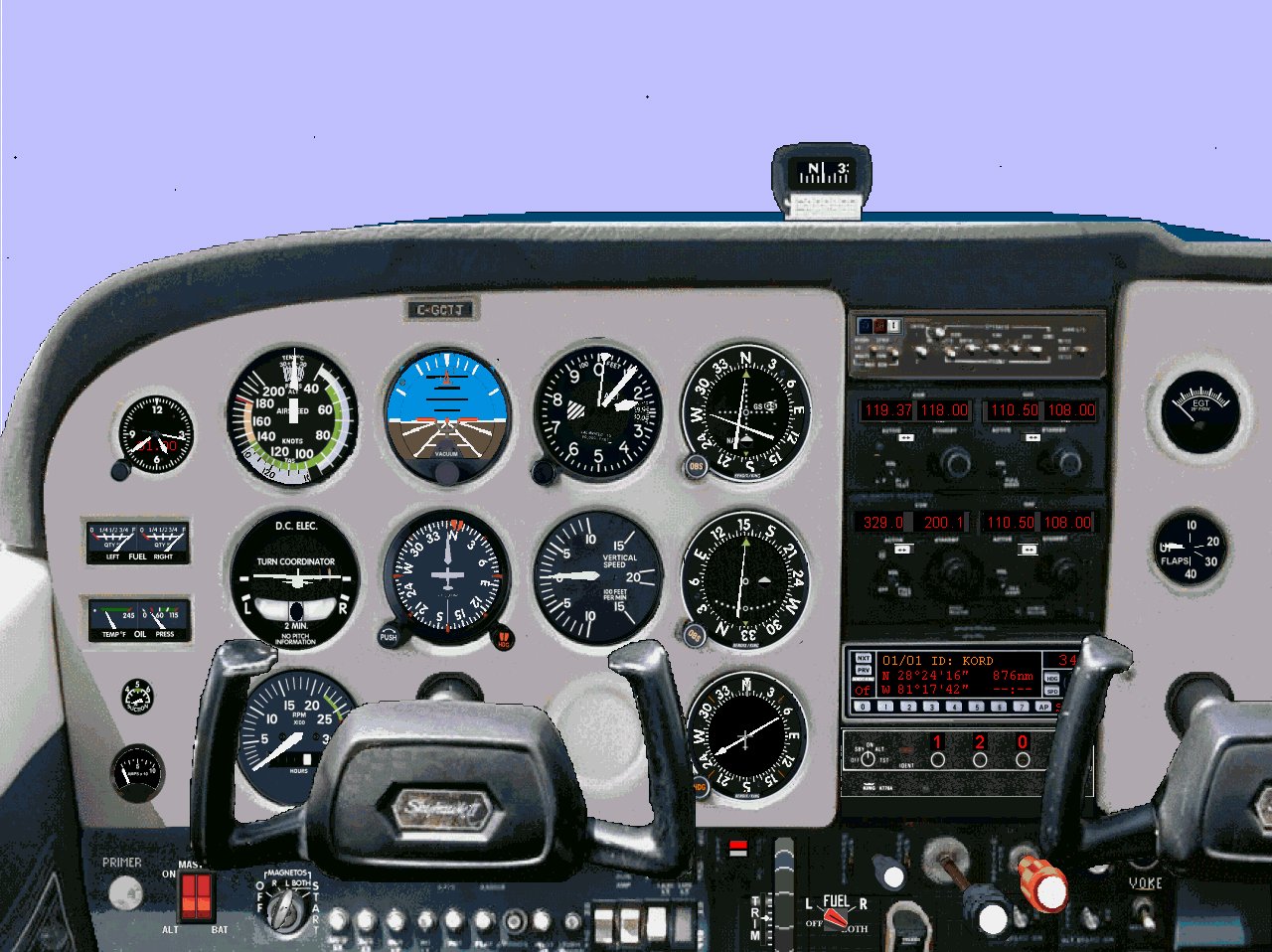 Flightsim Fs2004/Fs98 Cessna 172 In The Colours Of C-Gctj Of The Billy Bishop Aero Club, O
