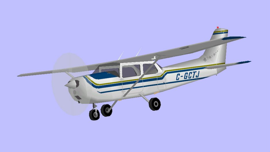Flightsim Fs2004/Fs98 Cessna 172 In The Colours Of C-Gctj Of The Billy Bishop Aero Club, O