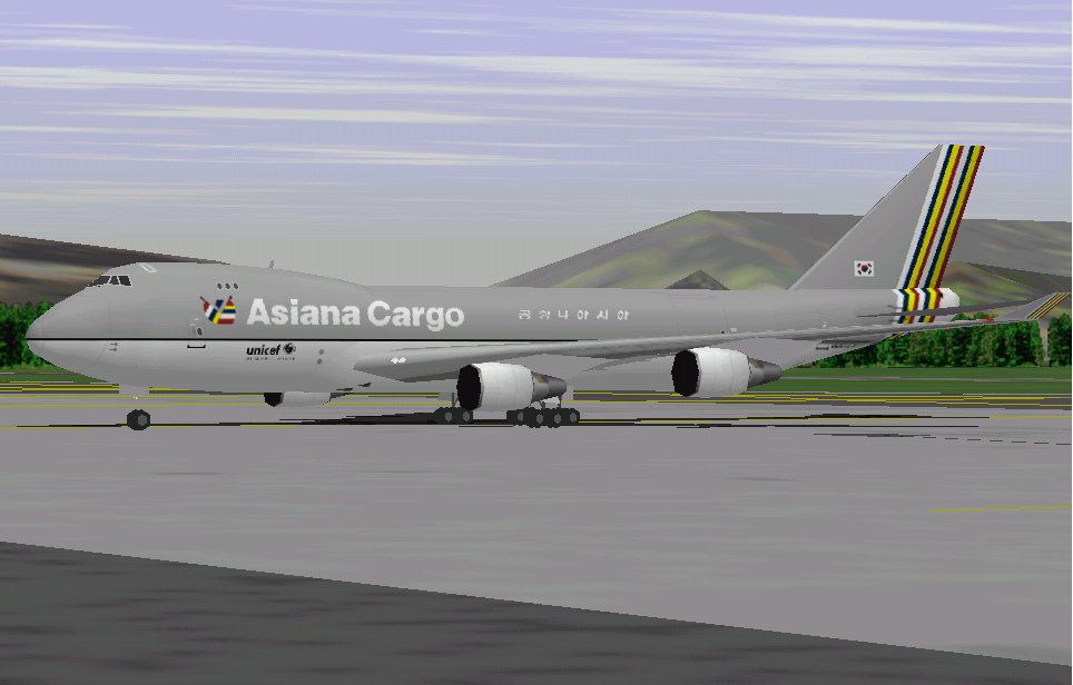 Flightsim Fs2004/Fs98 Asiana Cargo Boeing 747-48Ef — 1