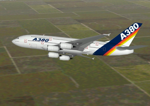 Flightsim Fs2004/Fs98 Airbus House Colors, Airbus A380 (Promax) With Limited Moving Parts — 1
