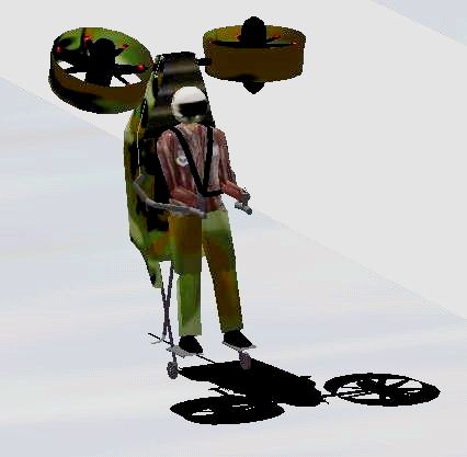Fs2002 Solo Trek Xfv (Exo-Skeletor Flying Vehicle) Proof Of Concept Platform Step On, Stra — 1