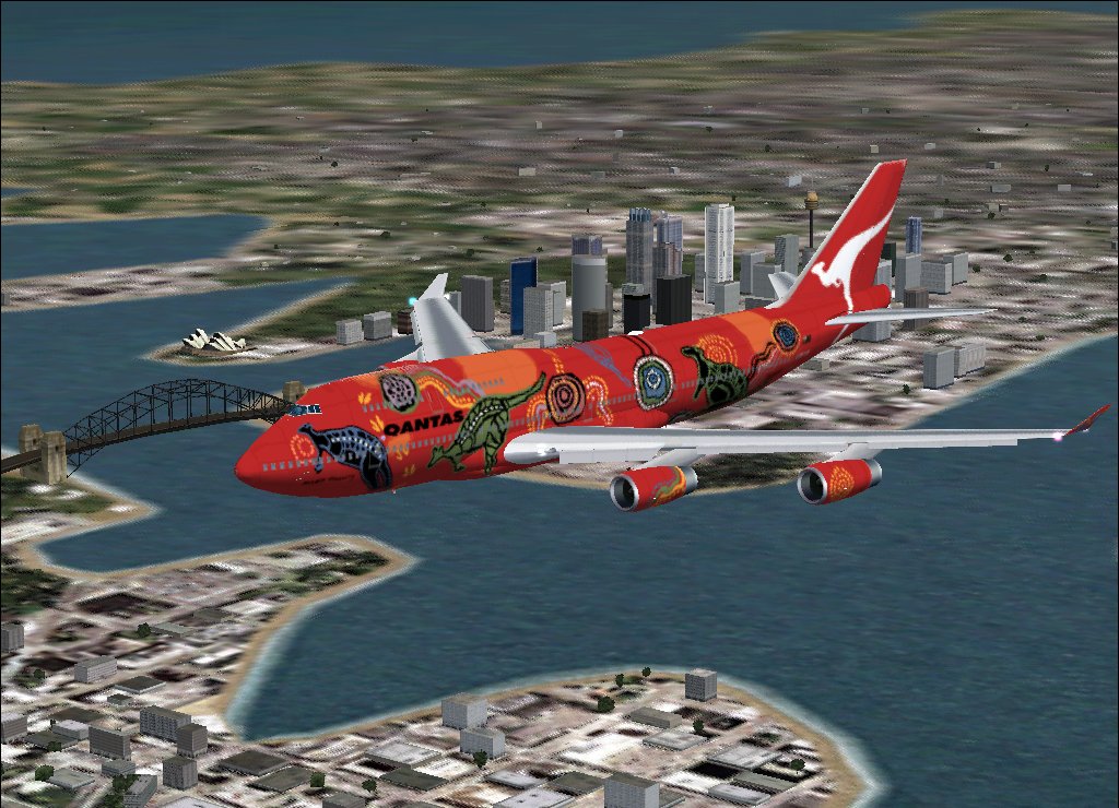 Fs2002 Qantas Boeing 747-438 Vh-Ojb City Of Sydney Boeing C/N 24373 L/N 746 This Aircraft