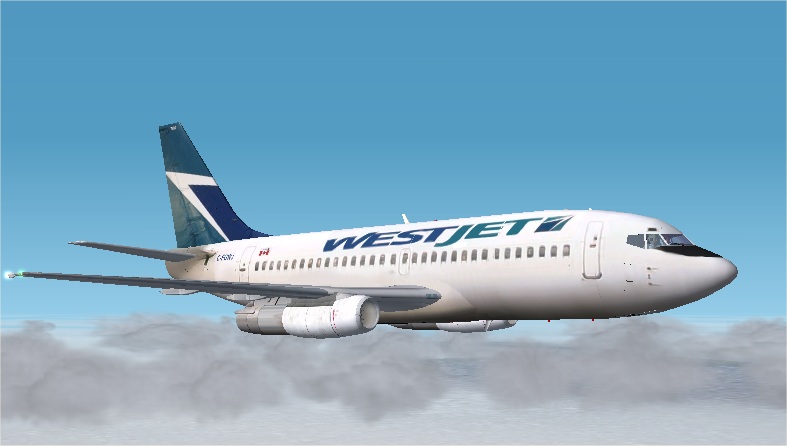 Fs2000-Fs2002 Photorealistic Westjet Boeing 737-200 Includes High Amount Of Moving Parts S
