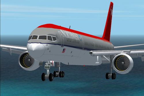 Fs2002 Boeing 757-200 Northwest Airlines Full Moving Parts Feature; 3D Ailerons, Flaps, El