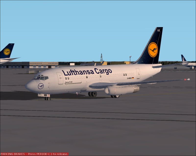 Fs2002 B737-200C Lufthansa Cargo Features Full 3D Moving Surfaces, Flight And Ground Spoil — 1