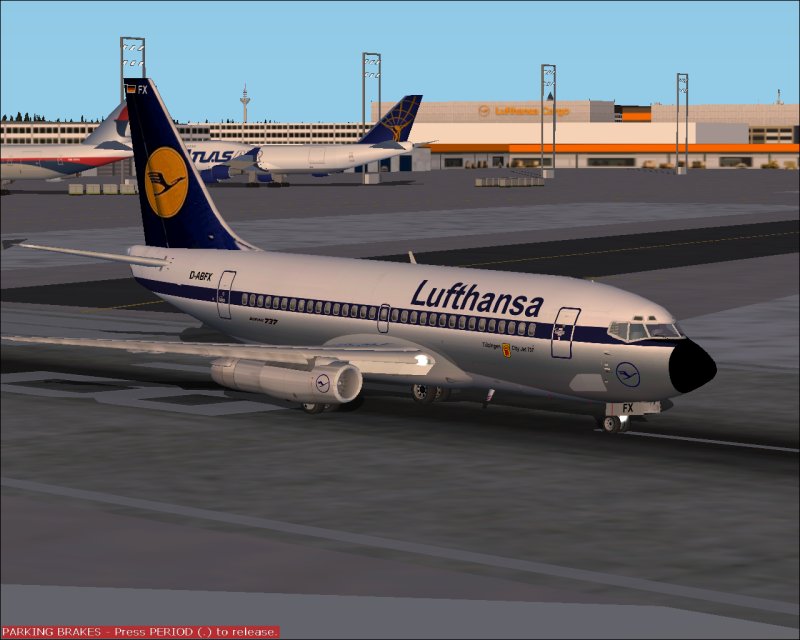 Fs2002 B737-200 Lufthansa Old Colors Features Full 3D Moving Surfaces, Flight And Ground S — 1