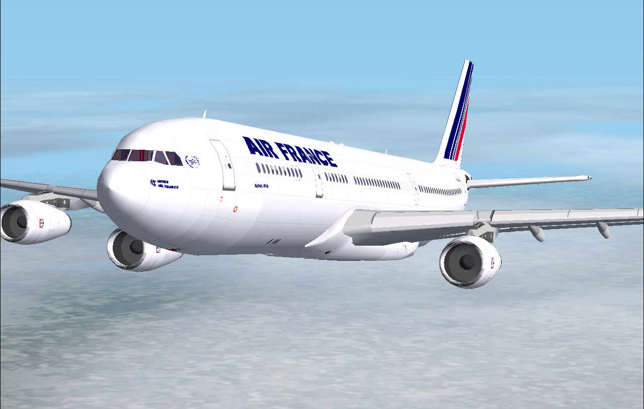 Fs2002 Airbus 340-300 Air France Model And Textures By Mark Harper Animated Parts And Gear — 1