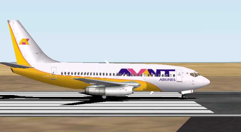 Fs2002 Avant Airlines (Yellow Livery) Boeing 737-200Adv Repainted By Javier Barros (Fs Chi — 1