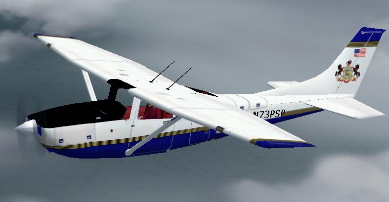 A Repaint Of The Msfs Default C182Rg In Pa State Police Colors Of Blue With White