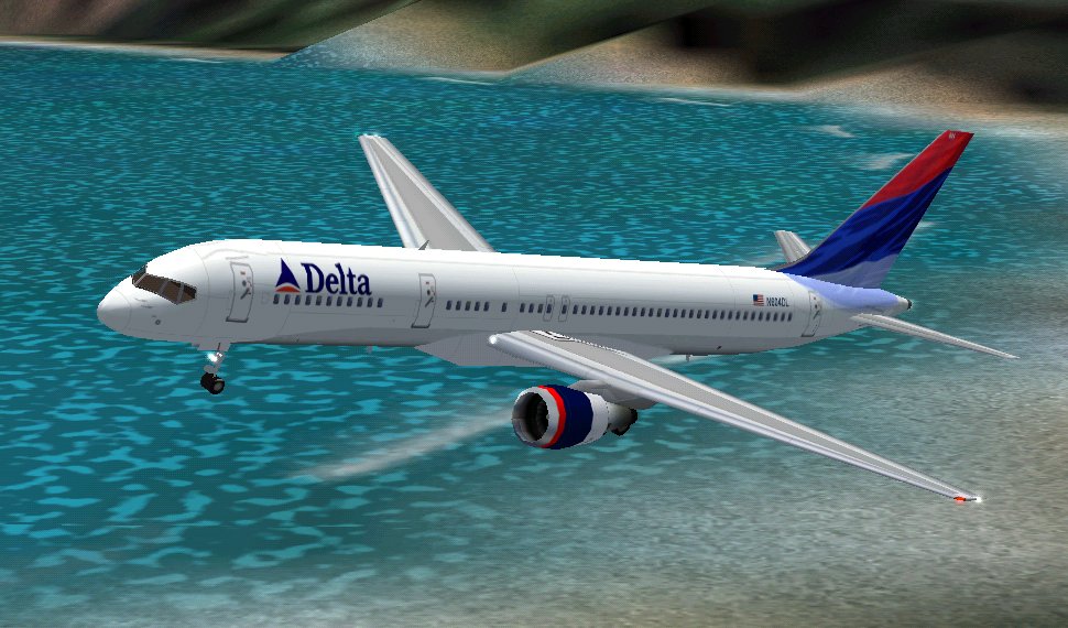 Fs2002 Aircraft-Delta Air Lines Boeing 757-200 In Deltas 2000 Colorscheme This Plane Has I — 1
